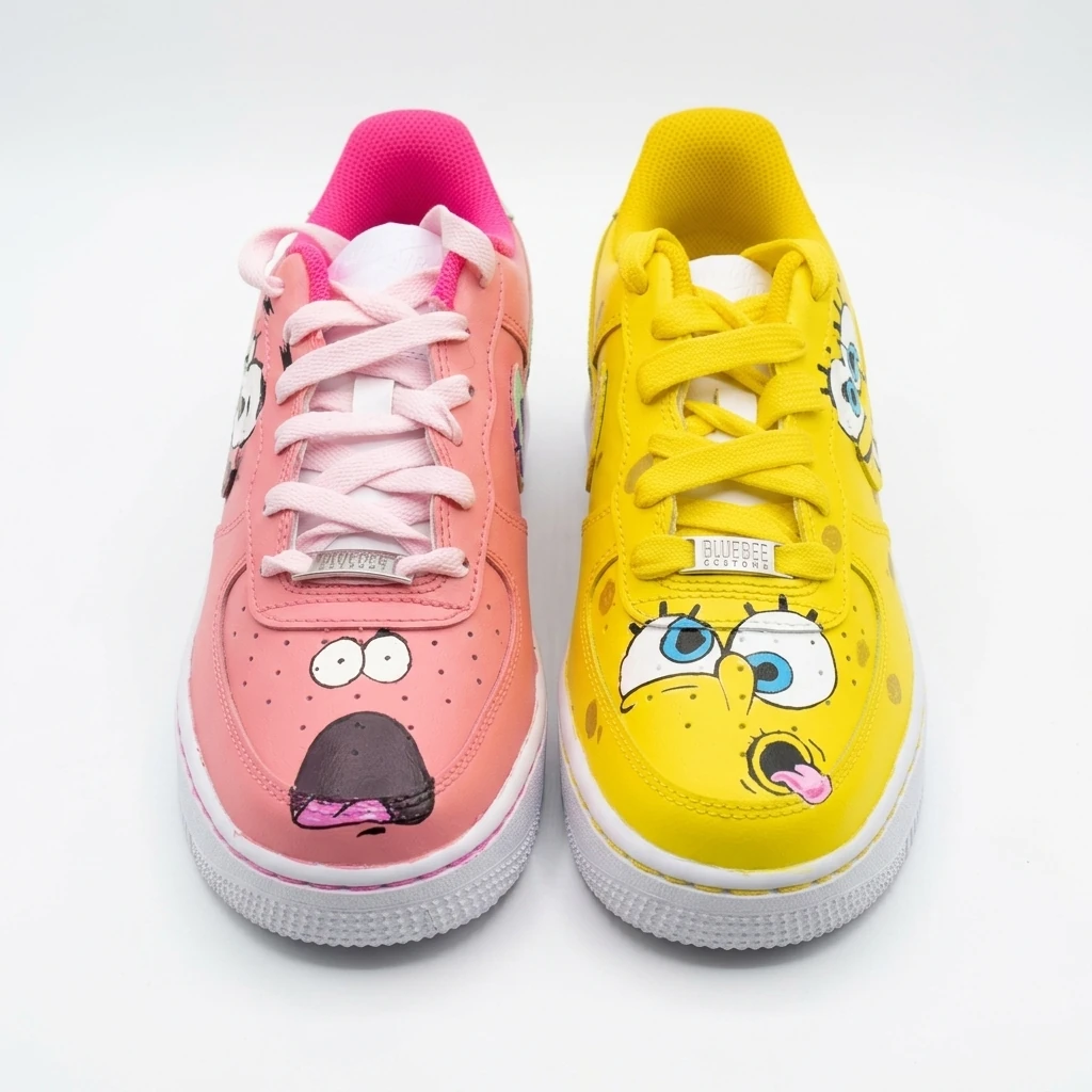کفش ایرفورس 1 کاستوم طرح SpongeBob and Patrick