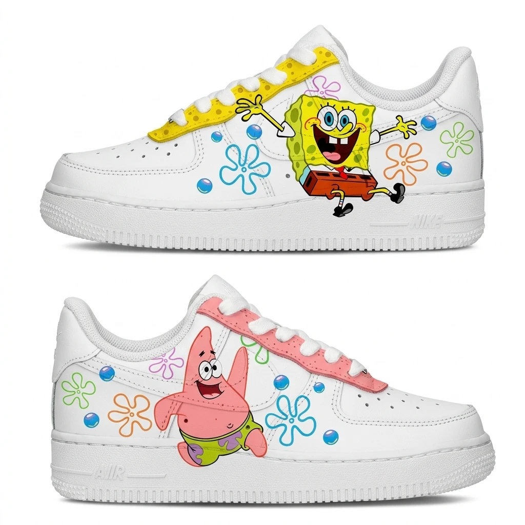 کفش ایرفورس 1 کاستوم طرح SpongeBob and Patrick