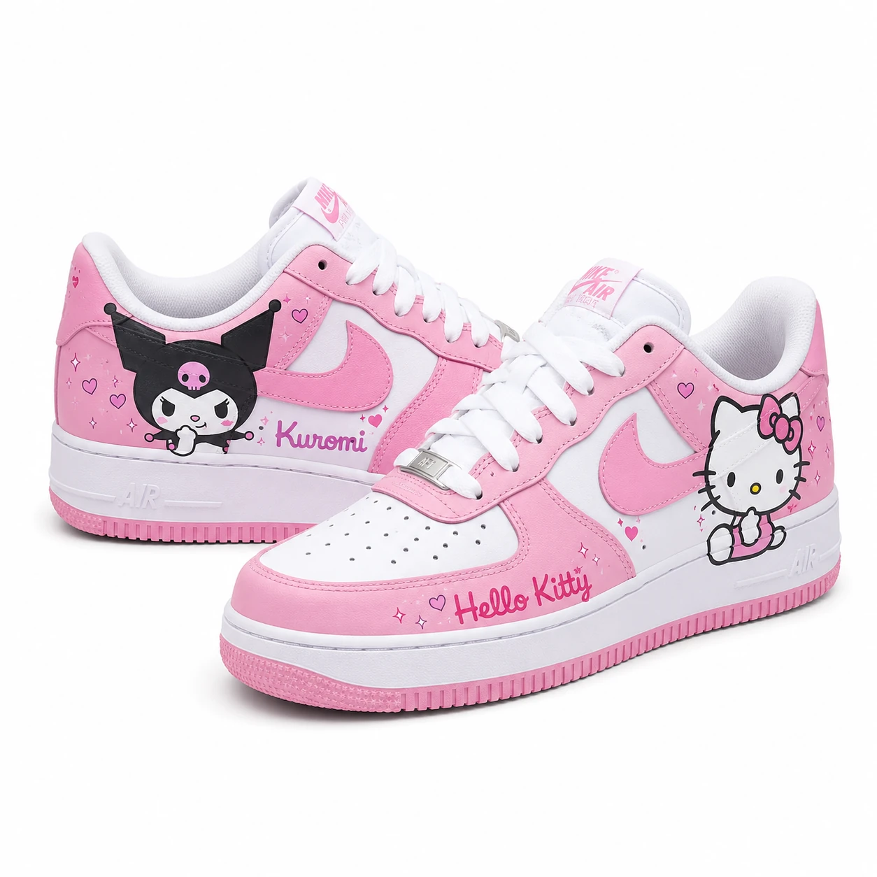 کفش ایرفورس 1 کاستوم طرح Hello Kitty and Kuromi هلو کیتی و کرومی