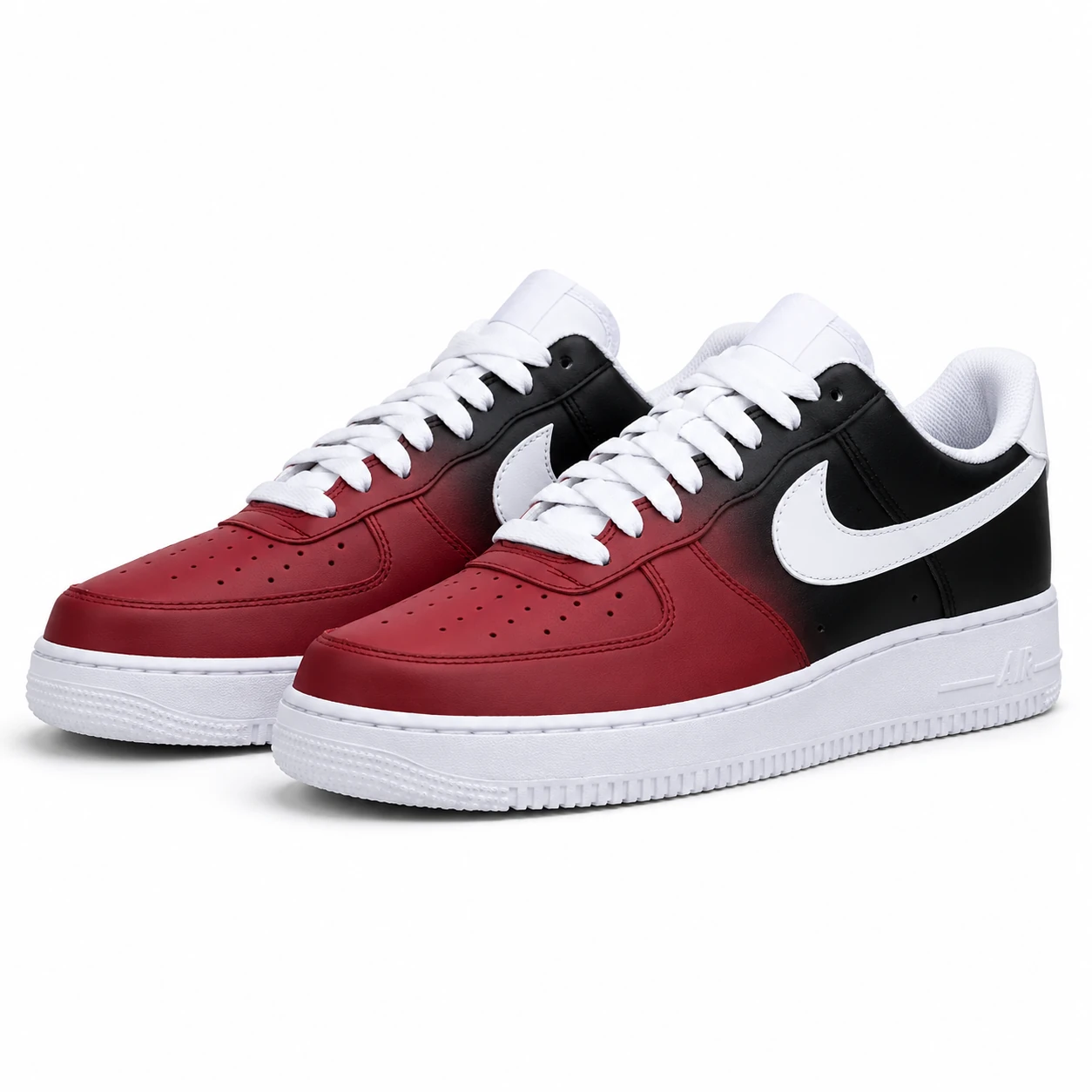 کفش ایرفورس 1 کاستوم طرح Red Black نایک قرمز مشکی