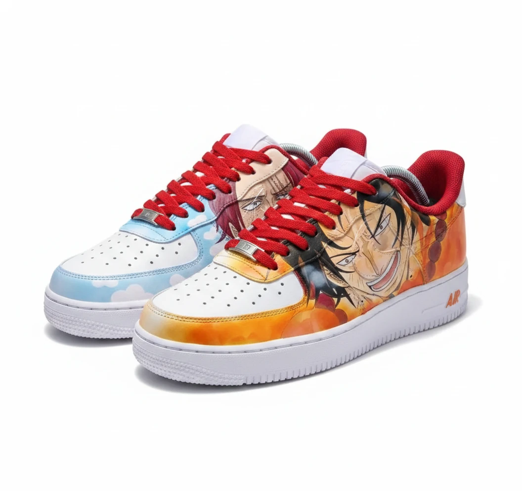 کفش ایرفورس 1 کاستوم طرح ONE PIECE انیمه وان پیس