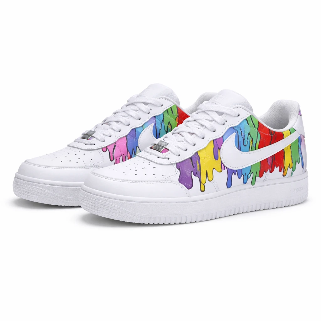 کفش ایرفورس 1 کاستوم طرح Drip Colorful دریپ رنگی