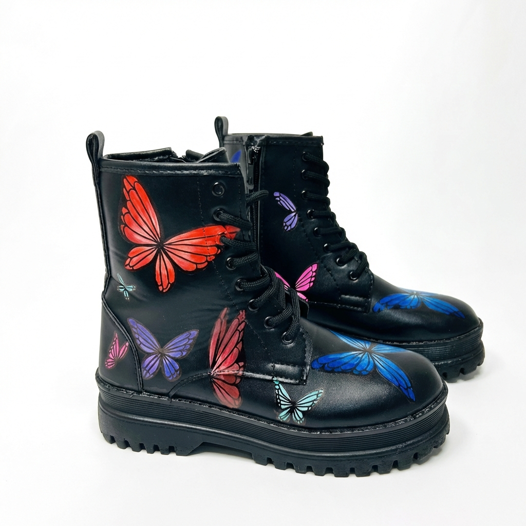 بوت نیم ساق کاستوم طرح Butterfly پروانه