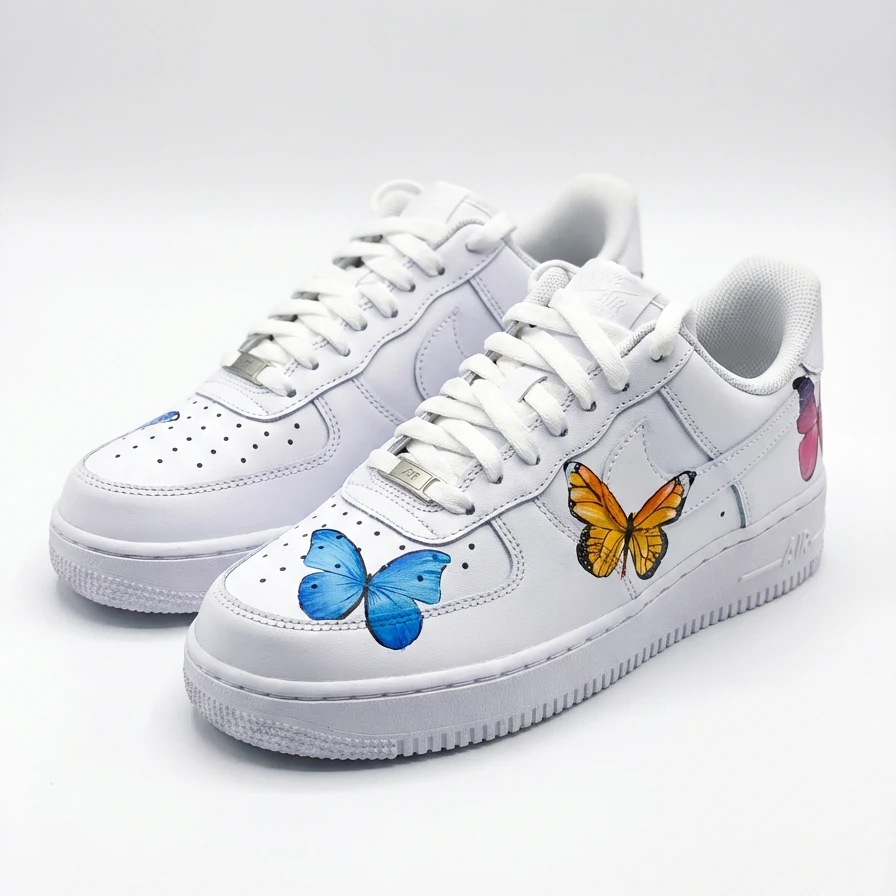 کفش ایرفورس 1 کاستوم طرح Colorful Butterfly پروانه های رنگی