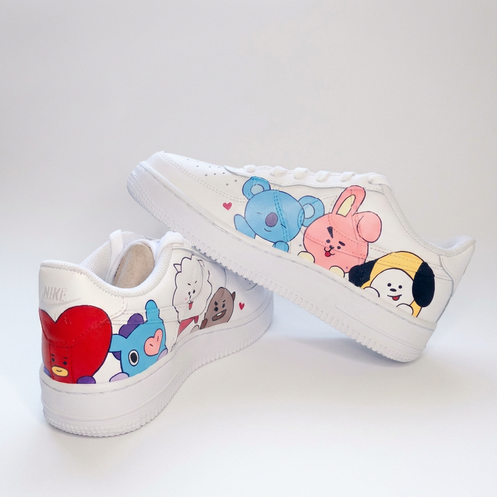 کفش ایرفورس 1 کاستوم طرح BT21 کارکتر بی تی اس