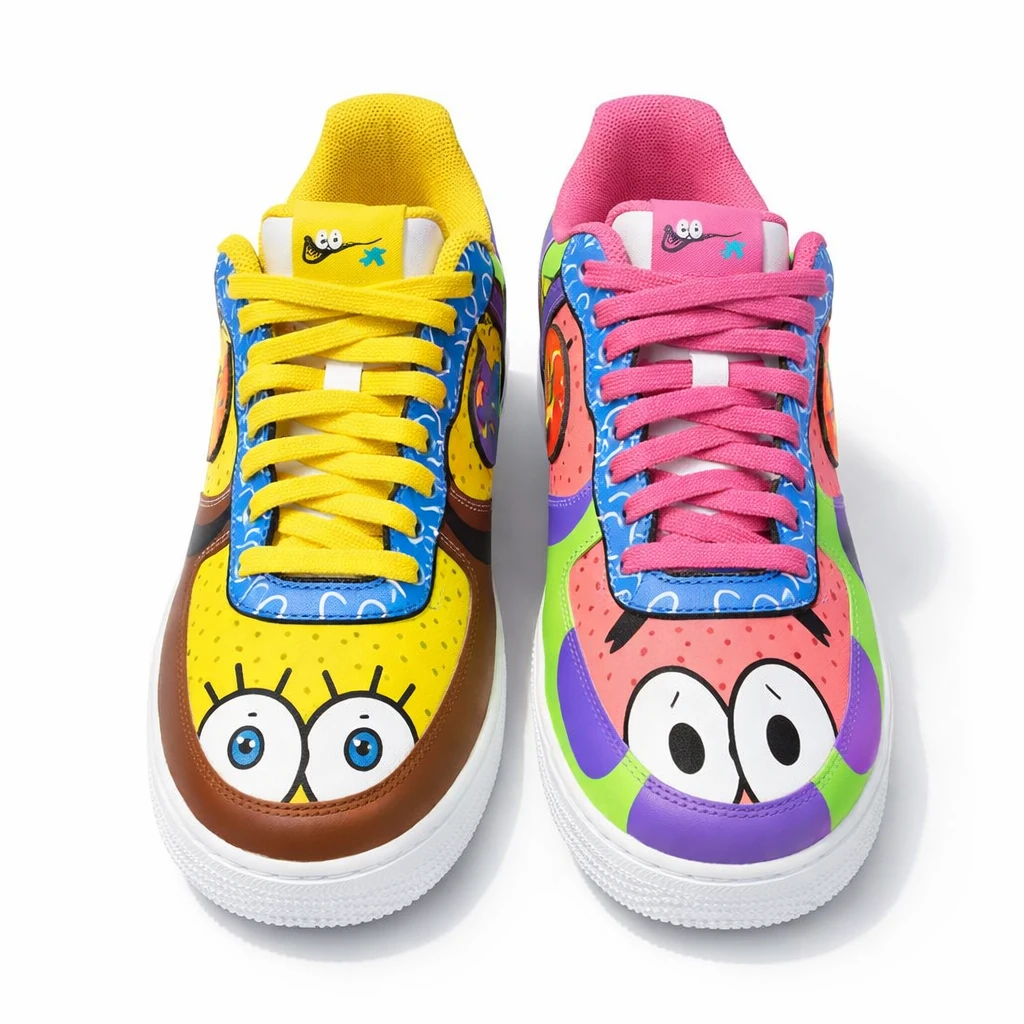 کفش ایرفورس 1 کاستوم طرح SpongeBob باب اسفنجی و پاتریک